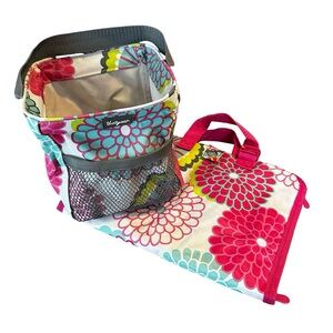 thirty-one Floral Travel Hanging Toiletry Bag Organizer & Bin BUNDLE